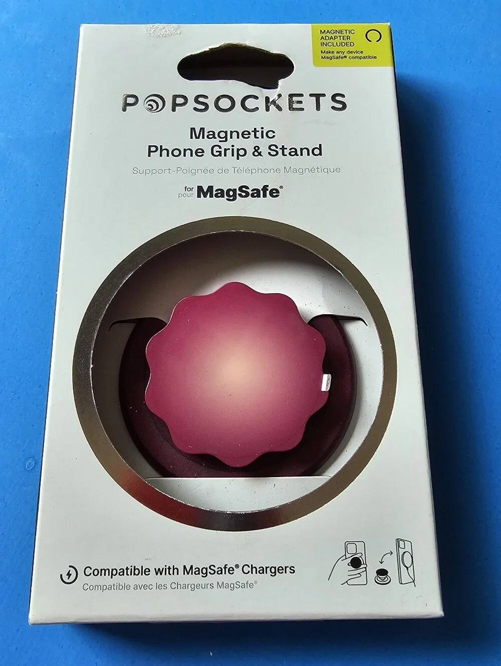 Popsocket - Molded Flower Red Wine MAGSAFE Round PopGrip